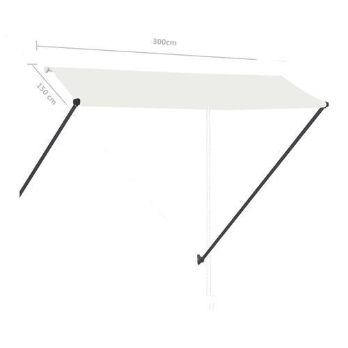Foldemarkise med LED 300x150 cm cremefarvet