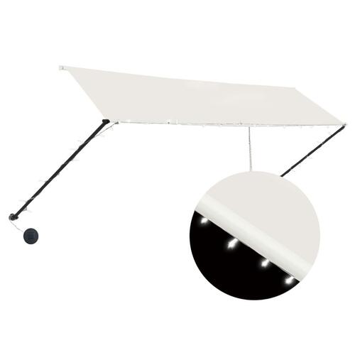 Foldemarkise med LED 350x150 cm cremefarvet