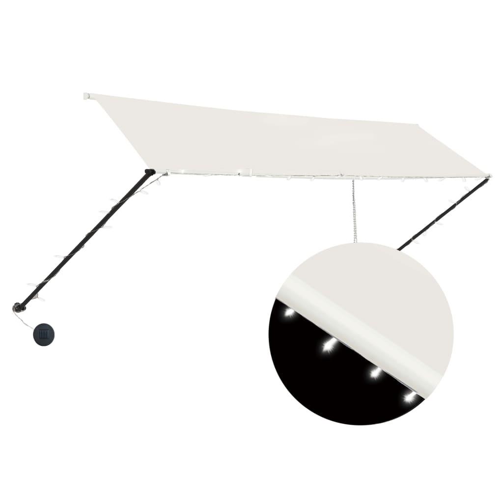 Foldemarkise med LED 350x150 cm cremefarvet