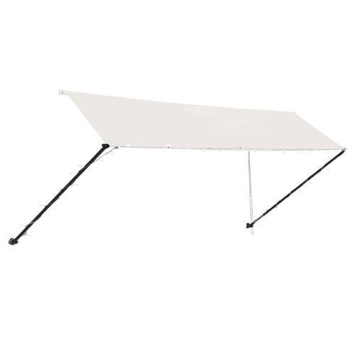 Foldemarkise med LED 400x150 cm cremefarvet