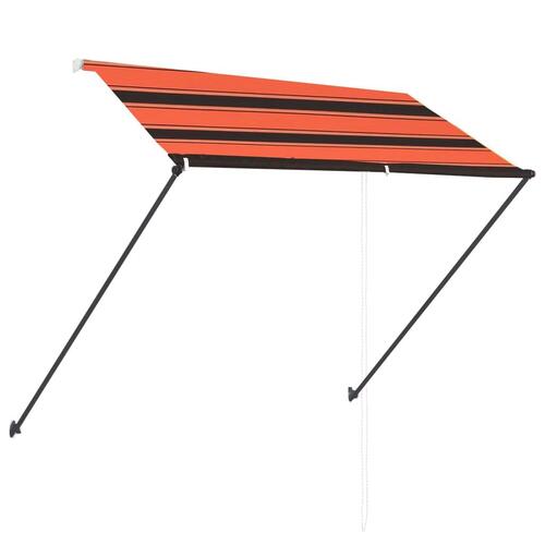 Foldemarkise med LED 250x150 cm orange og brun