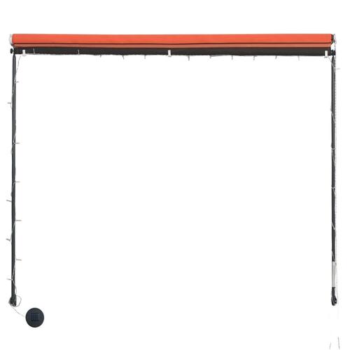 Foldemarkise med LED 250x150 cm orange og brun