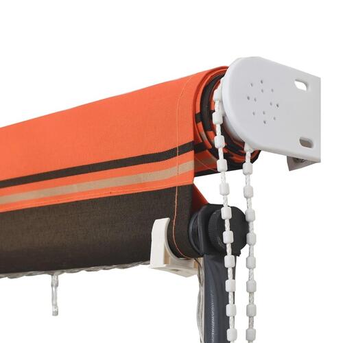 Foldemarkise med LED 250x150 cm orange og brun