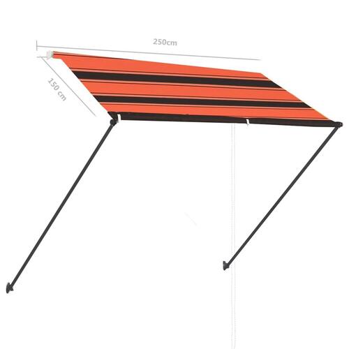 Foldemarkise med LED 250x150 cm orange og brun
