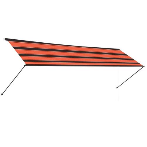 Foldemarkise med LED 300x150 cm orange og brun