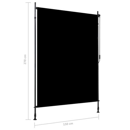 Udendørs rullegardin 150x270 cm antracitgrå