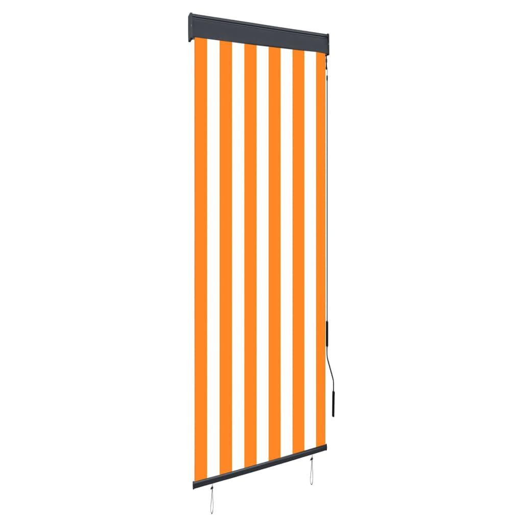 Udendørs rullegardin 60x250 cm hvid og orange