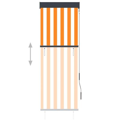 Udendørs rullegardin 60x250 cm hvid og orange