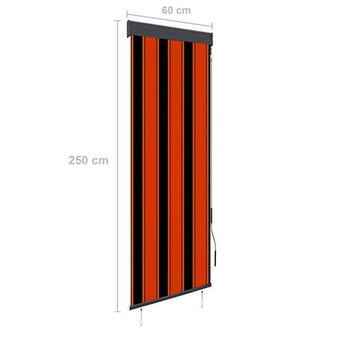Udendørs rullegardin 60x250 cm orange og brun