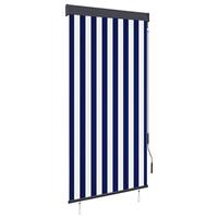 Udendørs rullegardin 80x250 cm blå og hvid