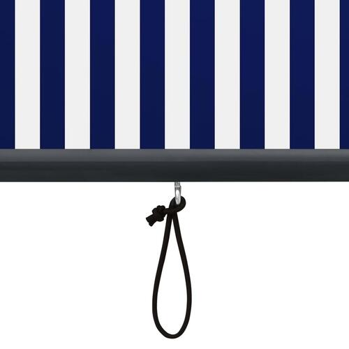 Udendørs rullegardin 80x250 cm blå og hvid