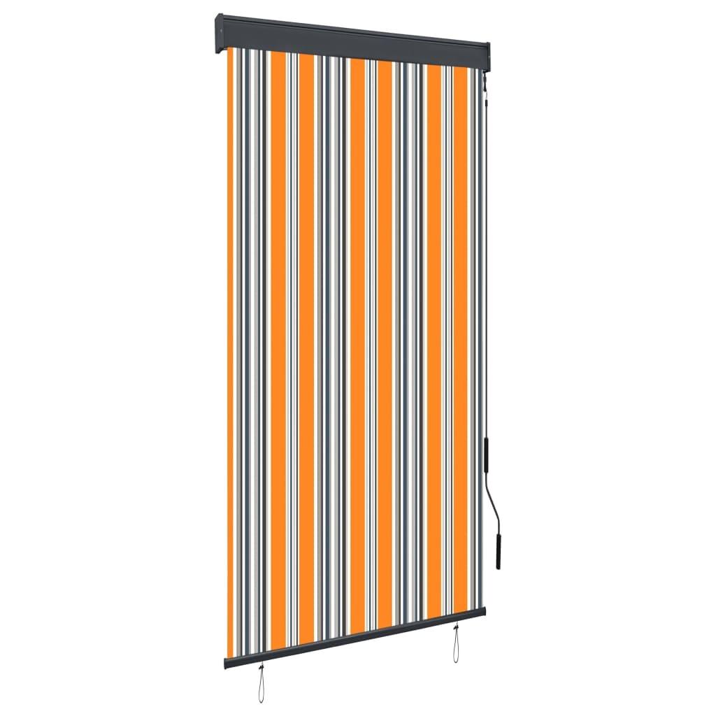 Udendørs rullegardin 80x250 cm gul og blå