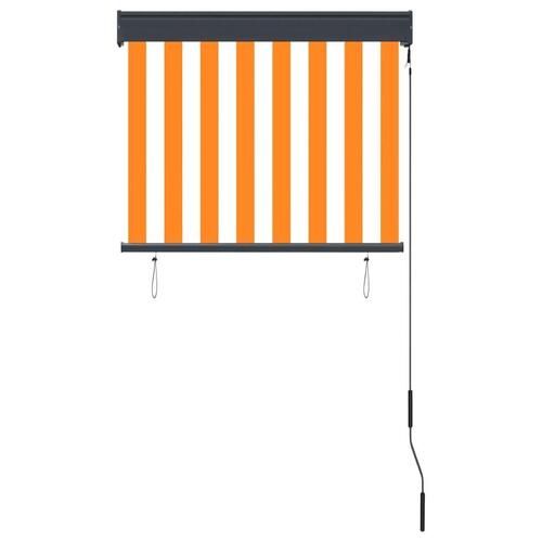 Udendørs rullegardin 80x250 cm hvid og orange