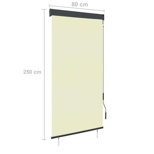 Udendørs rullegardin 80x250 cm cremefarvet