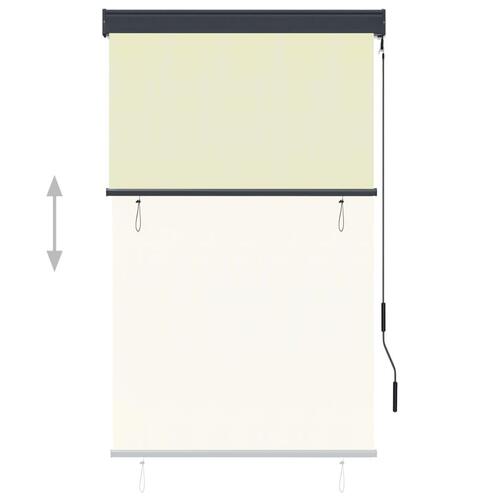 Udendørs rullegardin 100x250 cm cremefarvet