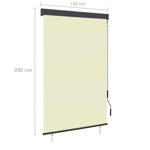 Udendørs rullegardin 120x250 cm cremefarvet