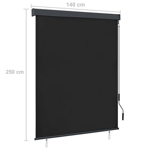 Udendørs rullegardin 140x250 cm antracitgrå