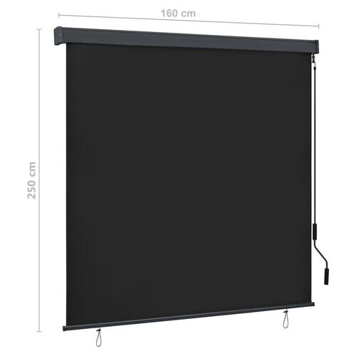 Udendørs rullegardin 160x250 cm antracitgrå