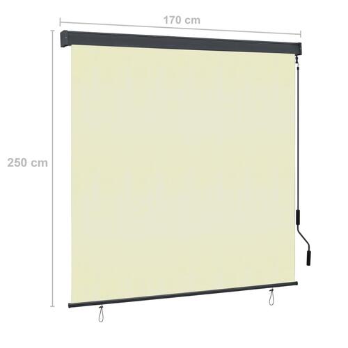 Udendørs rullegardin 170x250 cm cremefarvet