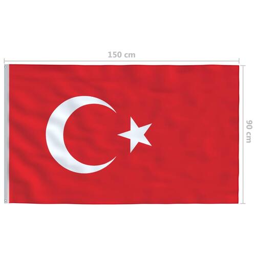 Tyrkiets flag 90x150 cm
