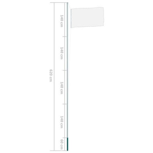 Flagstang sektionsinddelt 6,2 m aluminium