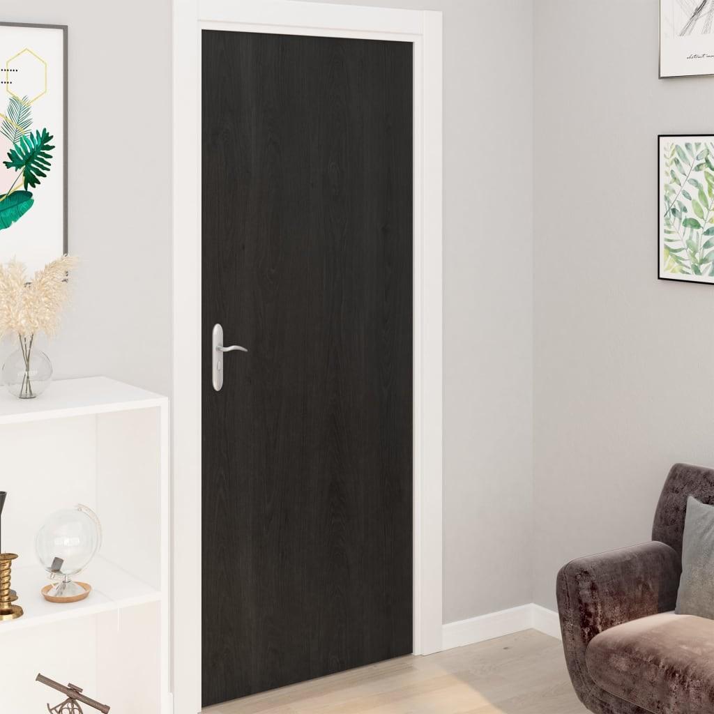 Selvklæbende folie til dør 2 stk. 210x90 cm PVC mørkt træ