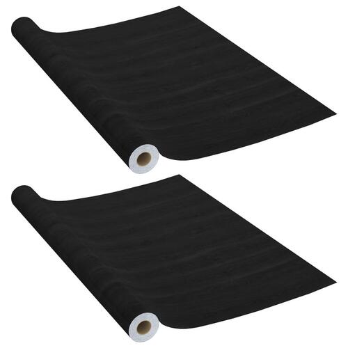 Selvklæbende folie til dør 2 stk. 210x90 cm PVC mørkt træ