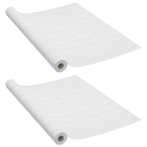 Selvklæbende folie til døre 2 stk. 210x90 cm PVC hvidt træ