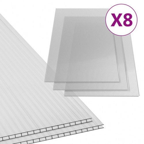 Polykarbonatplader 8 stk. 4 mm 121x60 cm