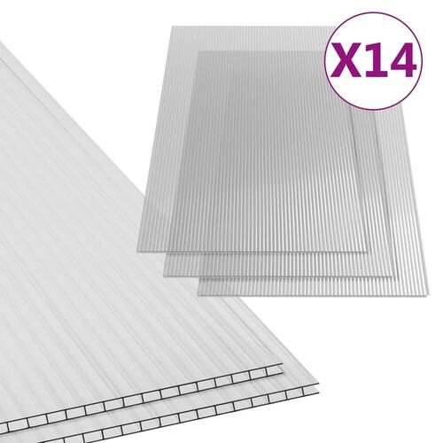 Polykarbonatplader 14 stk. 4 mm 121x60 cm