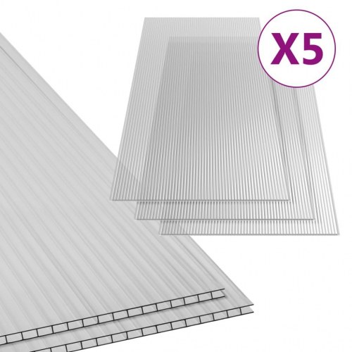 Polykarbonatplader 5 stk. 4,5 mm 150x65 cm