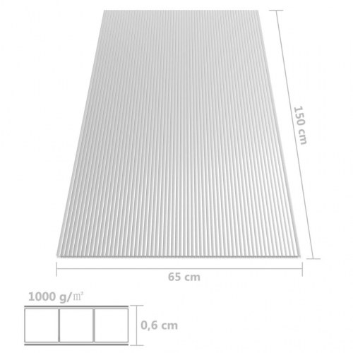 Polykarbonatplader 5 stk. 6 mm 150x65 cm
