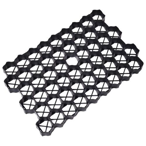 Græsarmering 16 stk. 60x40x3 cm plast sort