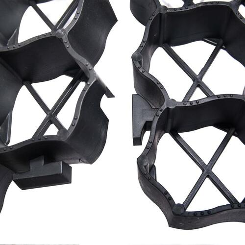 Græsarmering 16 stk. 60x40x3 cm plast sort
