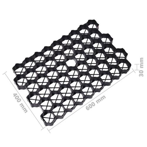 Græsarmering 16 stk. 60x40x3 cm plast sort