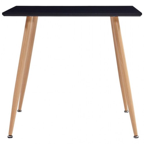 Spisebord 80,5 x 80,5 x 73 cm MDF sort og egetræsfarve