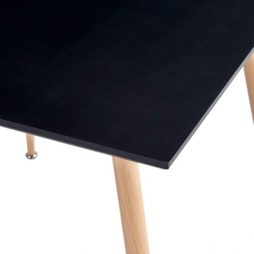 Spisebord 80,5 x 80,5 x 73 cm MDF sort og egetræsfarve