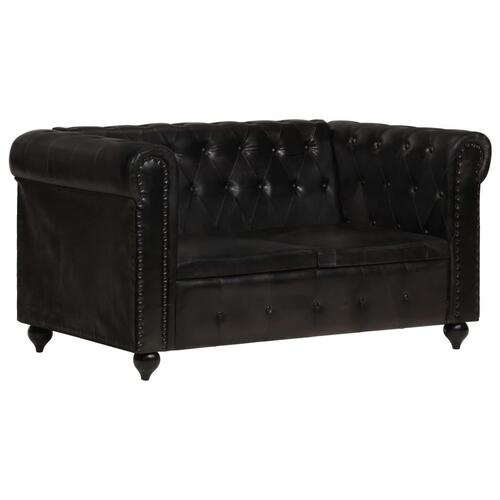 2-personers chesterfieldsofa ægte læder sofa