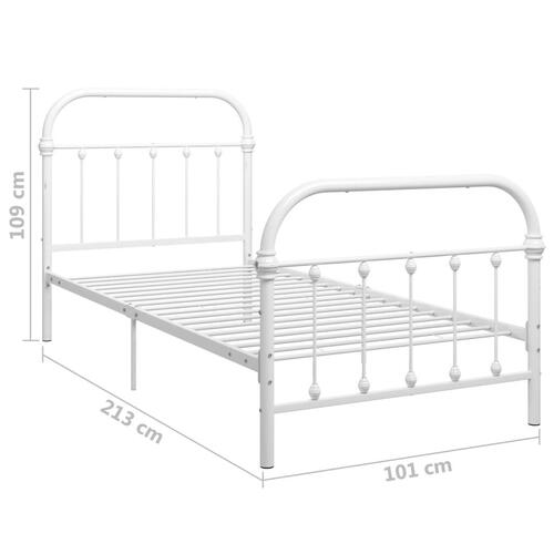 Sengestel 90 x 200 cm metal hvid