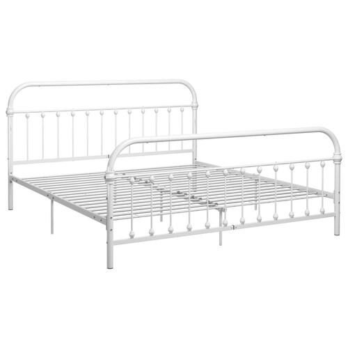 Sengestel 180x200 cm metal hvid