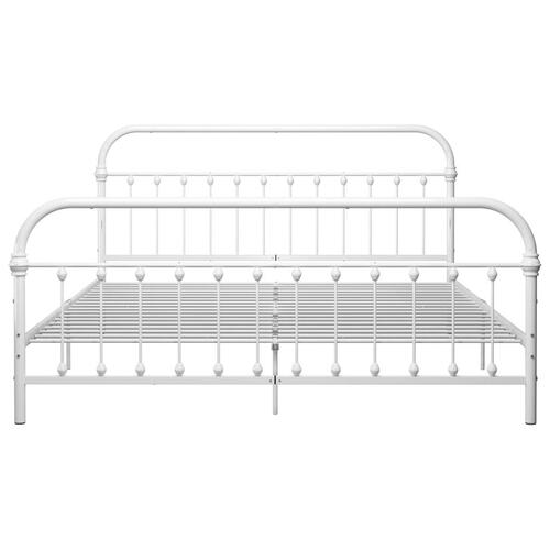 Sengestel 180x200 cm metal hvid
