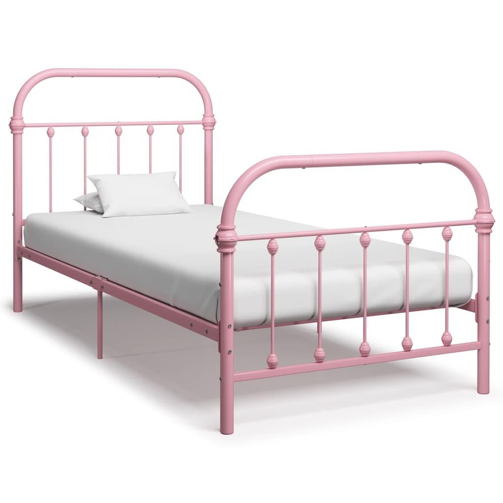 Sengestel 90x200 cm metal pink