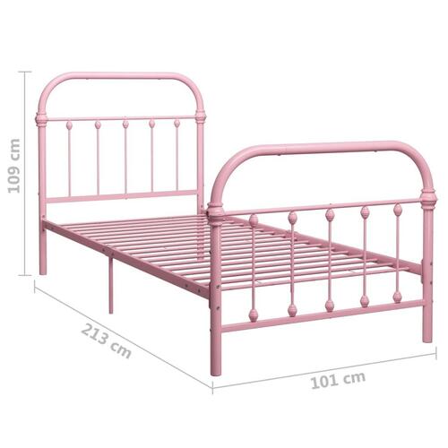 Sengestel 90x200 cm metal pink