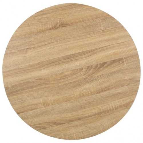 Bistrobord 80 cm - rund bordplade i MDF, lysebrun/hvid