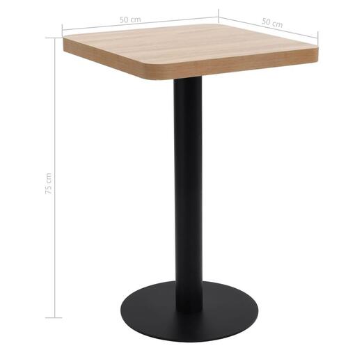 Bistrobord 50x50 cm MDF lysebrun