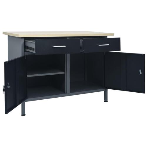 Arbejdsbord 120x60x85 cm stål sort