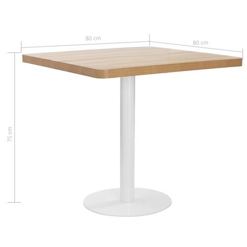 Bistrobord 80x80 cm MDF lysebrun