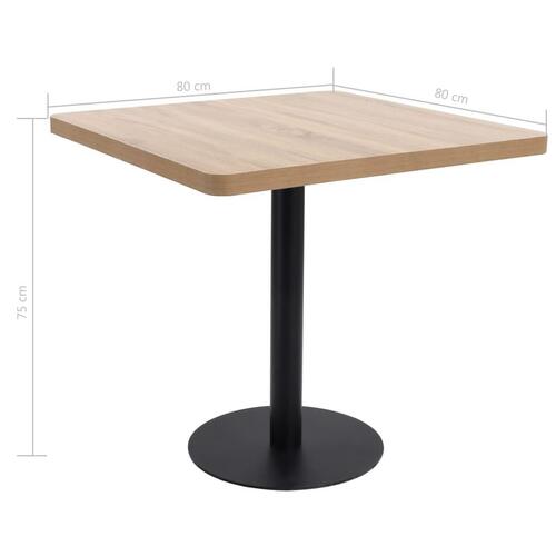 Bistrobord 80x80 cm MDF lysebrun