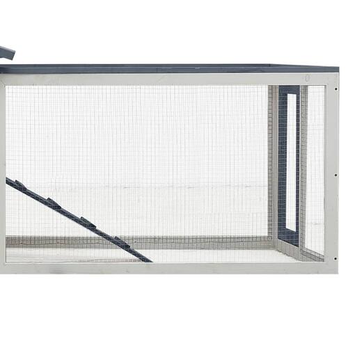 Kaninbur 310x70x87 cm massivt fyrre- og grantræ grå