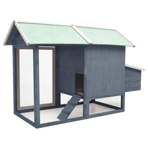 Hønsehus 170x81x110 cm massivt fyrretræ og grantræ grå